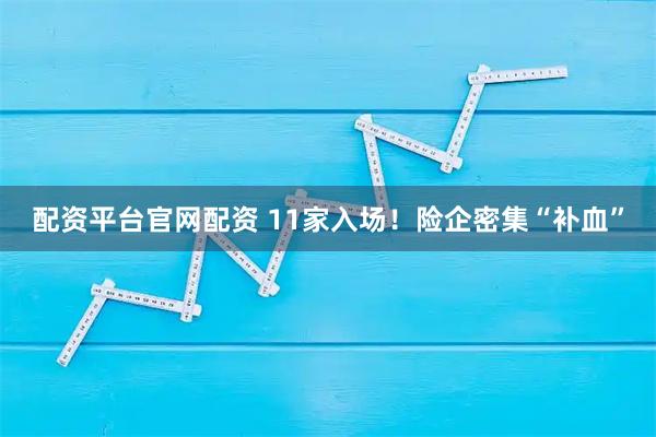 配资平台官网配资 11家入场！险企密集“补血”